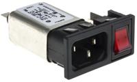 bzm27a062055b Bulgin 6A, 250 V ac Male Snap-In IEC Filter 1 Pole BZM27/A0620/55B 1 Fuse