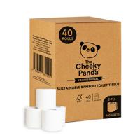 pfb2btoilt The Cheeky Panda Ltd 40 rolls of 400 Sheets Toilet Roll, 2 ply