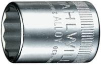 01530024 STAHLWILLE 1/4 in Drive 3/8in Standard Socket, 12 point, 23 mm Overall Length