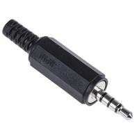 1532-02 Lumberg Jack Connector 3.5 mm Cable Mount Stereo Plug, 4Pole 1A