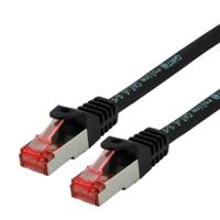 21152650-100 Roline, 0.5m Cat6, Black RJ45 to Male RJ45 Male, S/FTP Shielded, Terminated LSZH Sheath