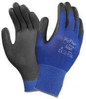 11618090 Ansell HyFlex 11-618 Blue Nylon Work Gloves, Size 9, Polyurethane Coating