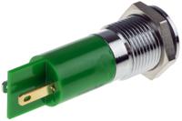 848-4598 RS PRO Green Panel Mount Indicator, 220V ac, 14mm Mounting Hole Size, Faston, Solder Lug Termination, IP67