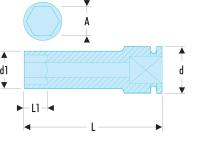 nsb22 Facom 22mm, 1/2 in Drive Impact Socket, 85 mm length