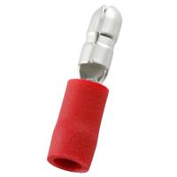 270-7608 RS PRO Insulated, Red Crimp Bullet Connector, 0.5mm² to 1.5mm², 22AWG to 16AWG, 4mm Bullet diameter Male