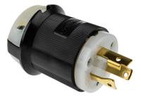 hbl2621 Hubbell USA Mains Plug, 30A Black, Cable Mount Nylon Screw, 250 V
