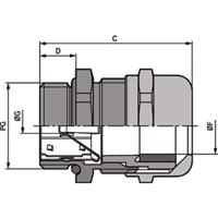 53112240 Lapp SKINTOP Series Metallic Nickel Plated Brass Cable Gland, PG16 Thread, 8mm min., 14mm max., IP68