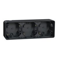 mur37713 Schneider Electric Mureva Styl Grey PP Junction Box, IP55,  Surface Mount, 3 Gangs, 54 x 76mm