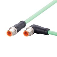 evc913 ifm electronic Male 4 way M12 to Female 4 way M12 Communication Cable, 2 m