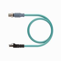 rssd-rj45s-441-3m Turck, 3m Cat5e, Teal M12 to Male RJ45 Male Shielded, Terminated TPE Sheath