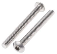 304-4744 RS PRO Stainless Steel Hex Socket Button Screw, ISO 7380, M5 x 50mm
