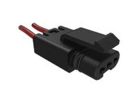 flhs2100 Amphenol Communications Solutions FLHS2100 Series Straight Wire Mount PCB Socket, 2-Contact, 1-Row, 2.5mm Pitch, Crimp