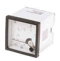 d48mis5a6-003 HOBUT D48SD Analogue Panel Ammeter FSD 0/5A Dual Scale 0/10A & 0/3A AC, 48mm x 48mm Moving Iron