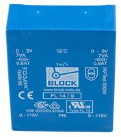 fl-149 Block 9V ac 2 Output Through Hole PCB Transformer, 14VA
