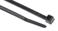 111-03460-t30l-pa66w-bk HellermannTyton Cable Tie, Inside Serrated, 198mm x 3.5 mm, Black Polyamide 6.6 (PA66), Pk-100