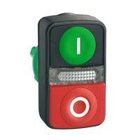 zb5aw7l3741 Schneider Electric Harmony XB5 Series Green, Red Illuminated Momentary Push Button Head, 22mm Cutout, IP66, IP69K
