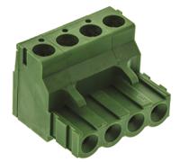 282807-4 TE Connectivity, 5.08mm Pitch, Buchanan, 4 Way, Right Angle, Pluggable Terminal Block, Plug, Cable Mount, Screw