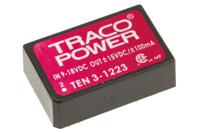 ten-3-1223 TRACOPOWER TEN 3 DC-DC Converter, ±15V dc/ ±100mA Output, 9 → 18 V dc Input, 3W, Through Hole, +85°C Max Temp