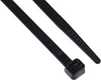 811-1650 RS PRO Cable Tie, 300mm x 4.8 mm, Black Nylon, Pk-1000