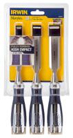 10503419 Irwin 3 Piece Steel Wood Chisel Set, 1.0 in, 1/2 in, 3/4 in Blade Width
