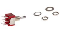 1-1825139-7 TE Connectivity Toggle Switch, PCB Mount, (On)-Off-(On), DPDT, Through Hole Terminal, 120 V ac, 28V dc