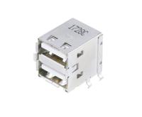 67298-4090 Molex Right Angle, Through Hole, Socket- Dual Port Type A 2.0 USB Connector