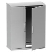 nsyplazt12103g Schneider Electric PanelSeT Series Fibreglass Reinforced Polyester Double-Door-Door Floor Standing Enclosure, Opaque