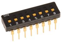a6d-8100 Omron 8 Way Through Hole DIP Switch 8P