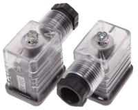 811-8207 RS PRO 2P+E DIN 43650 B, Female Solenoid Valve Connector with Indicator Light, 250 V dc Voltage