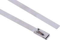 123-5036 RS PRO Cable Tie, Roller Ball, 125mm x 4.6 mm, Silver Stainless Steel, Pk-100