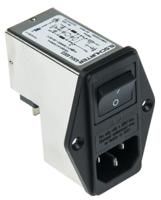 43044003 Schurter 4A, 250 V ac Male Panel Mount Filtered IEC Connector 4304.4003