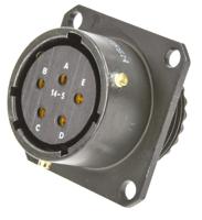 62gb-50t14-05sn Amphenol Limited, 62GB 5 Way Flange Mount MIL Spec Circular Connector Receptacle, Socket Contacts,Shell Size 14,