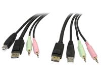 dp4n1usb6 StarTech.com Male 3.5mm Stereo Jack x 2; DisplayPort; USB A to Male 3.5mm Stereo Jack x 2; DisplayPort; USB B KVM Cable