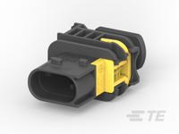 1-1703839-1 TE Connectivity, HDSCS Automotive Connector Socket Black Plug-In 2 Way