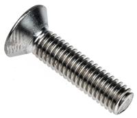 171-916 RS PRO Plain Stainless Steel Hex Socket Countersunk Screw, DIN 7991, M6 x 25mm