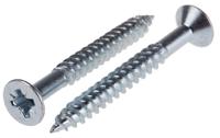 521-254 RS PRO Pozidriv Countersunk Steel Wood Screw, Bright Zinc Plated, No. 12 Thread, 2in Length