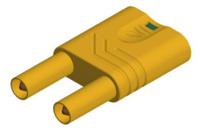 932200188 Hirschmann Test & Measurement Yellow Male Banana Connector, 4 mm Connector, Unsprung Socket 4 mm Termination, 32A, 1kV,