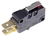 d3v-161-1c5 Omron Short Hinge Lever Micro Switch, Tab Terminal, 16 A @ 250 V ac, SPDT, IP40