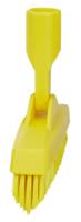 70406 Vikan Very Hard Bristle Yellow Scrubbing Brush, 40mm bristle length, Polyester bristle material