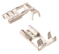 180429-2 TE Connectivity FASTON .250 Uninsulated Female Spade Connector, Flag Terminal, 6.35 x 0.81mm Tab Size, 1mm² to 2.5mm²