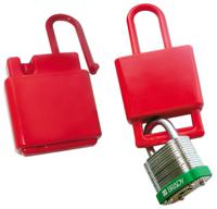 non-conductive-lockout-hasps Brady Red 1-Lock Plastic Lockout Hasp, 9mm Shackle