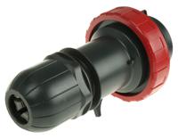 218ex3237 Scame IP66 Red Cable Mount 3P + N + E Industrial Power Plug, Rated At 32A, 415 V