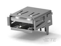6364372-2 TE Connectivity Right Angle, Through Hole, Socket- Single Port Type A 2.0 USB Connector