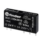 345170240010 Finder PCB Mount Relay, 24V dc Coil, 6A Switching Current, SPDT