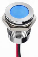 130-2262 RS PRO Blue Panel Mount Indicator, 24V dc, 14mm Mounting Hole Size, Lead Wires Termination, IP67