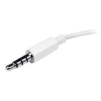 muyhsmffadw StarTech.com Male 3.5mm Stereo Jack to Female 3.5mm Stereo Jack x 2 Aux Cable, White, 150mm MUYHSMFFADW