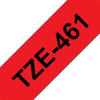 tze-461 Brother Black on Red Label Printer Tape, 8 m Length, 36 mm Width
