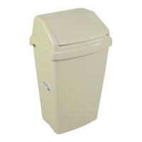 101700 Robert Scott 50 Litre Large Lift Top Bin 50L Cream Flip Polypropylene Waste Bin