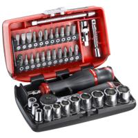 r2nanopb Facom 38-Piece Metric 1/4 in Standard Socket/Bit Set with Ratchet, 6 point