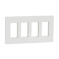nu024418 Schneider Electric White 4 Gang Cover Plate Thermoplastic Faceplates & Mounting Plates